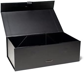 Tovu Makes | 9 x 5 x 3 אינץ '. קופסת מתנה שחורה | 5 חבילה של קופסאות שחורות | קופסאות מתנה עם מכסים | תיבת